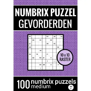 Afbeelding van Puzzelboek met 100 Numbrix Puzzels voor Gevorderden - NR.11 - Numbrix Puzzel Medium
