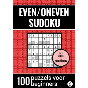 Afbeelding van Even/Oneven Sudoku - Nr. 30 - 100 Puzzels voor Beginners