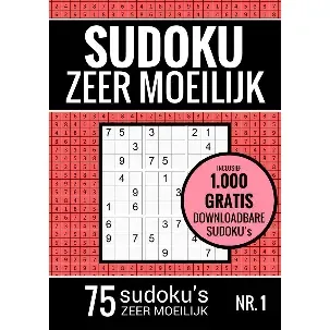 Afbeelding van Sudoku Zeer Moeilijk - Puzzelboek: 75 Zeer Moeilijke Sudoku Puzzels voor Volwassenen en Ouderen