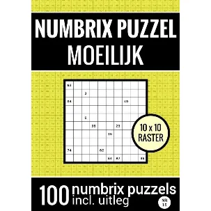 Afbeelding van Numbrix Puzzel Moeilijk voor Ver Gevorderden - Puzzelboek met 100 Numbrix Puzzels - NR.15