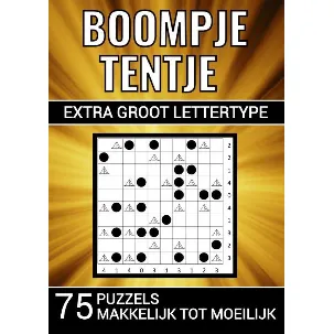 Afbeelding van Boompje Tentje - Extra Groot Lettertype - 75 Puzzels, Makkelijk tot Moeilijk