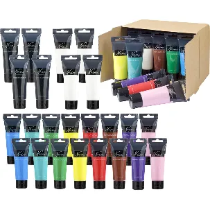 Afbeelding van Nassau Fine Acrylverf Set | 24 X 75ML | 24 Acrylverf Tubes | Makkelijk in gebruik | Schilderen voor beginners en gevorderde kunstenaars