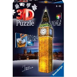 Afbeelding van Ravensburger Big Ben Night Edition- 3D puzzel gebouw - 216 stukjes