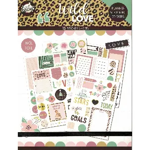 Afbeelding van Stickerboek - Wild Love - Planner & Journal Stickers - Agendastickers - kalenderstickers -Journal stickers Deluxe - Planner stickers voor agenda - Bullet journal producten - Stickers volwassenen - Kado vrouwen - Bullet journal accesoires