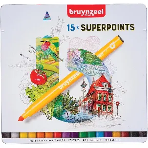 Afbeelding van Bruynzeel Super Point viltstiften set 15