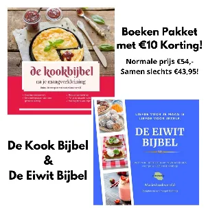 Afbeelding van De Eiwit Bijbel & De Kook Bijbel - Boeken Pakket (2 stuks) - Auteur: Marie-Josee Koks - Bundel Deal - Korting - Eiwitbijbel en Kookbijbel Boek - Maaltijden na Maagverkleining - Inspiratie voor Afvallen / Gewichtsverlies - Gezond Eten Kookboek