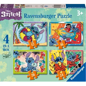 Afbeelding van Ravensburger Disney Stitch 4in1box puzzel - 12+16+20+24 stukjes - kinderpuzzel