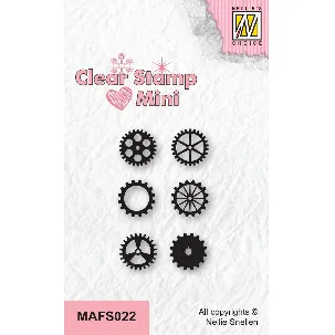 Afbeelding van MAFS022 - Nellie Snellen Clear Stamp Cogwheels - stempels mini mannen - radars - radarwieltjes - klok small stempel