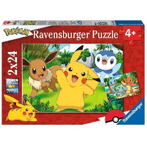 Afbeelding van Ravensburger puzzel Pikachu en zijn vrienden - Legpuzzel - 2x24 stukjes