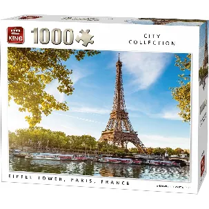 Afbeelding van King Puzzel 1000 Stukjes (68 x 49 cm) - Eiffeltoren Parijs - Legpuzzel Steden