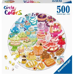 Afbeelding van Ravensburger Round puzzle Circle of colors Desserts pastries - Legpuzzel - 500 stukjes