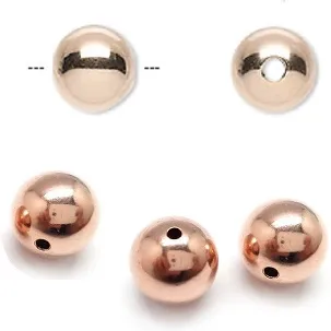 Afbeelding van 14krt. Rose Goldfilled ronde kralen van 3mm, rijggat 1mm. Per 50 stuks