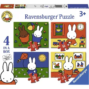 Afbeelding van Ravensburger nijntje 4in1box puzzel - 12+16+20+24 stukjes - kinderpuzzel