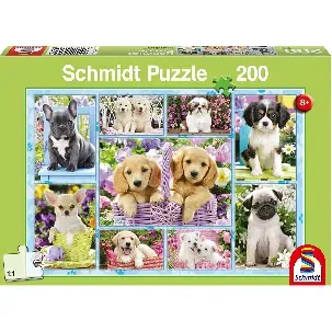 Afbeelding van Schmidt Legpuzzel Puppies Junior Karton Groen 200 Stukjes