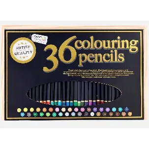 Afbeelding van 36 kleurpotloden- goede kwaliteit- fijne punt- zachte textuur- perfecte kleurafgifte-tekenen-kleuren-inkleuren