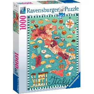 Afbeelding van Ravensburger puzzel Map of Italy Sweet - Legpuzzel - 1000 stukjes