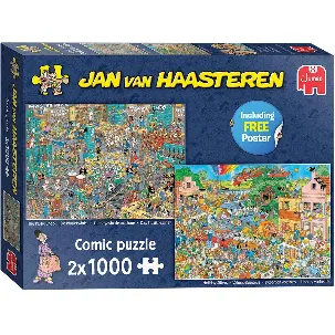 Afbeelding van Jan van Haasteren De Muziekwinkel & Vakantiekriebels - 2 x 1000 stukjes - Puzzel