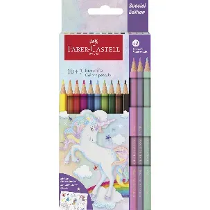 Afbeelding van Faber-Castell kleurpotlood - Unicorn - zeskantig - 13 kleuren in karton etui - FC-111219