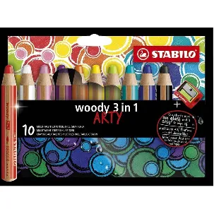 Afbeelding van Stabilo Woody 3-in-1 Arty set 10 potloden + slijper