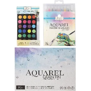 Afbeelding van Nassau Fine Art Aquarelverf Set | Aquarelpapier - Brushpennen - Waterverf - Schilderen voor kinderen en volwassenen