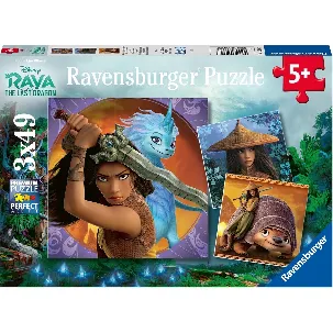 Afbeelding van Ravensburger puzzel Disney Raya, de dappere krijger - 3x49 stukjes - kinderpuzzel