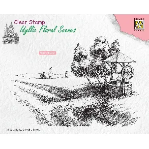 Afbeelding van IFS021 Idyllic Floral Scenes clear stamps Nellie Snellen Well - stempel landschap velden en put waterput