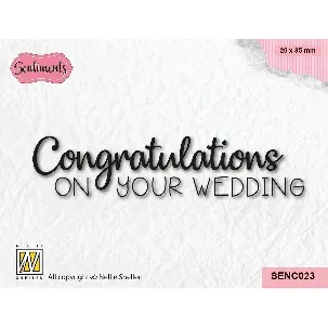 Afbeelding van Senc023 - Nellie Snellen Clear Stamp Congratulations on your wedding - stempel transparant - engelse tekst - huwelijk trouwen