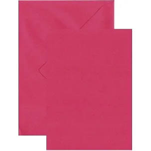 Afbeelding van 20 Gevouwen kaarten met Enveloppen - Roze - 220 grams papier - A6 / C6 - 148x105mm / 162x114mm