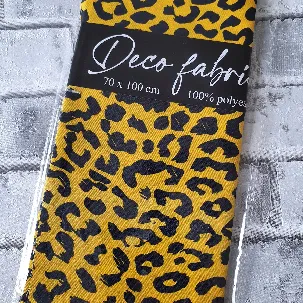 Afbeelding van Deco Stof, 100% Polyester, quilten, patchwork, embroidery, 70 x 100 cm, Dieren print cheeta geel zwart