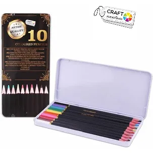 Afbeelding van Craft Sensations Professioneel Fine Art kleurpotloden in Metalen Blik - 10 Stuks