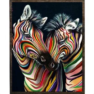 Afbeelding van Eagle® Diamond Painting Volwassenen - Gekleurde Zebra - 50x40cm - Ronde Steentjes