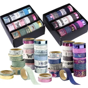 Afbeelding van Craft Sensations 2x Washi Tape box | 24 tapes per box | Bullet journal | Decoratietape | totaal 48 verschillende designs