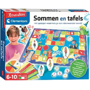 Afbeelding van Education Clementoni Bordspel - Sommen en Tafels - Quiz Spel Leren Rekenen - Educatief Speelgoed - 6-10 jaar