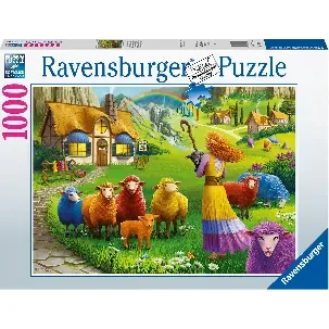 Afbeelding van Ravensburger puzzel De kleurrijke wolwinkel - Legpuzzel - 1000 stukjes