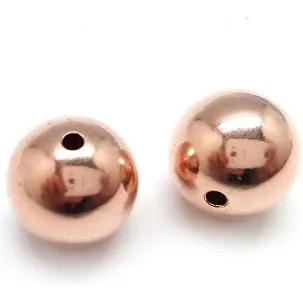 Afbeelding van 14krt. Rose Goldfilled ronde kralen van 8mm, rijggat 1,5mm. Per 5 stuks