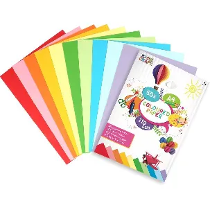 Afbeelding van Craft Sensations Gekleurd papier | Formaat A4 | 50 vellen | 110 gram | 10 verschillende kleuren | Hobbypapier | creatief voor kinderen