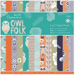 Afbeelding van Docraft -Paper Pack - Owl Folk -6 x 6 inch - 32 vellen