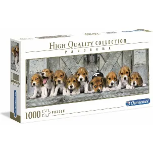 Afbeelding van Clementoni Puzzels voor volwassenen - Beagles, Panorama Puzzel 1000 Stukjes, 14-99 jaar - 39435