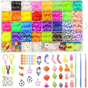 Afbeelding van BOTC Loombandjes Starterspakket - 32 Kleuren - 2750-Delig - Loomelastiekjes - Loomen - Loom Pakket