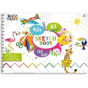 Afbeelding van Craft Sensations A3 schetsboek met 40 dubbelzijdige vellen in liggend formaat | ideaal om te schilderen, tekenen, schetsen en geschikt voor scrapbooking | Milieuvriendelijk | hobbypapier | 135 g