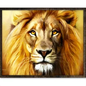 Afbeelding van Eagle® Diamond Painting Volwassenen - Leeuw - 50x40cm - Ronde Steentjes