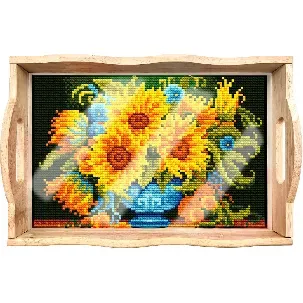 Afbeelding van Adorzy Diamond Painting Dienblad Bloemen – Diamond Painting Volwassenen – Diamond Painting Volledig Pakket - DIY Pakket