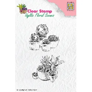 Afbeelding van Nellie Snellen Clear Stamp Idyllic Floral Scenes Pots with Flowers