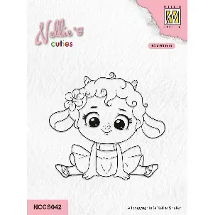 Afbeelding van NCCS042 - Nellie Snellen Nellie's Cuties Clearstamp Little Lamb - stempel lammetje - cute lam