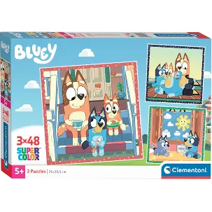 Afbeelding van Clementoni - Puzzel - 3x48 Stukjes - Bluey - Kinderpuzzel - Vanaf 5 jaar