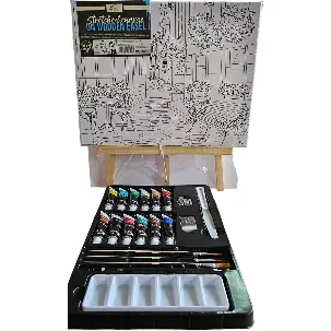 Afbeelding van Nassau Fine Art - Leren Schilderen - Schilder Set - Volwassenen - Kinderen - Hobby - Inclusief Verf - Inclusief Kwasten - Canvas Bedrukt - Schildersezel - Moederdag - Vaderdag - Hobby - Professional - Verjaardag