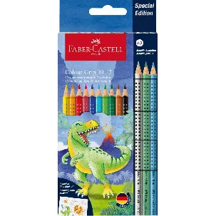 Afbeelding van Faber-Castell kleurpotloden - Grip Dino - 10 colour grip + 3 metallic grip - FC-201545