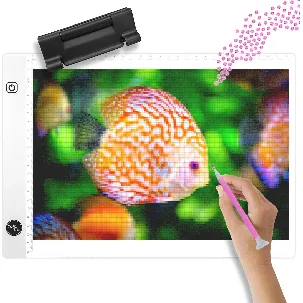 Afbeelding van Crafts&Co Lightpad A4 Diamond Painting - Tekenbord Kinderen - Lichtpad - Lichtplaat - LED - Wit