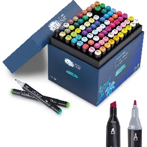 Afbeelding van Artina Markilo MD Set van 80 Viltstiften dubbele punt – Twinmarkers – Stiften Markers voor Manga Graffiti Fashion - mini 3mm en medium 6mm