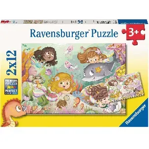 Afbeelding van Ravensburger puzzel Kleine feeën en zeemeerminnen - Legpuzzel - 2x12 stukjes